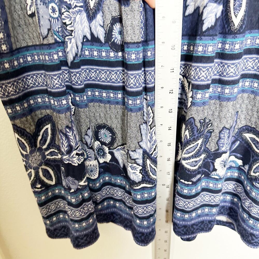 J. Jill Women's Blue Floral Mixed Print Skirt Midi sz M - Picture 8 of 8